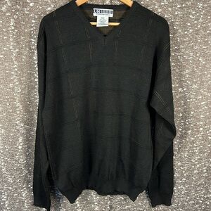 Vintage Untied V-Neck Knit Sweater, Men's Size Large‎